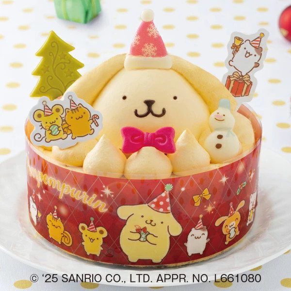 ポムポムプリン聖夜のカスタードクリームケーキ プリン風味 4号 2025年 サンリオ クリスマスケーキ
