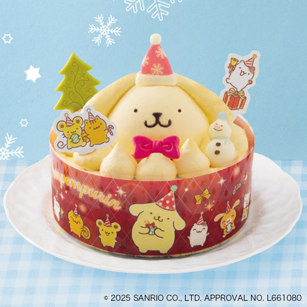 ポムポムプリン 聖夜のカスタードクリームケーキ プリン風味 2025年サンリオクリスマスケーキ